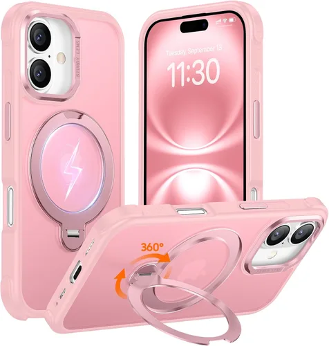 Miniatura 21 de Magnética para iPhone 12 e iPhone 12 Pro Funda, [con Soporte de Anillo Magnético Invisible Giratorio 360°][A Prueba de Golpes][Compatible