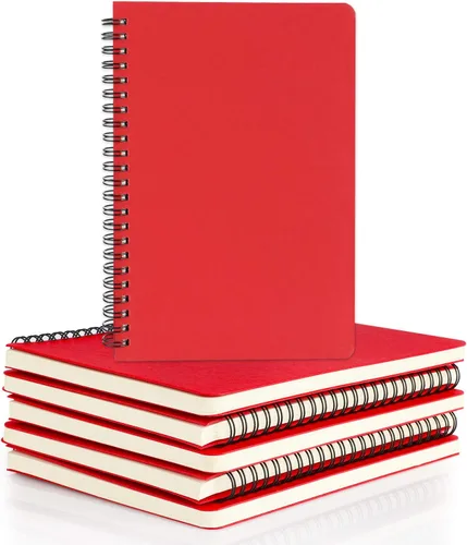 Miniatura 39 de EUSOAR - Cuaderno con espiral rayado, tamaño A5, paquete de 24 de 5.5" x 8.3", 120 páginas, cuaderno universitario con rayas, cuaderno de viaje