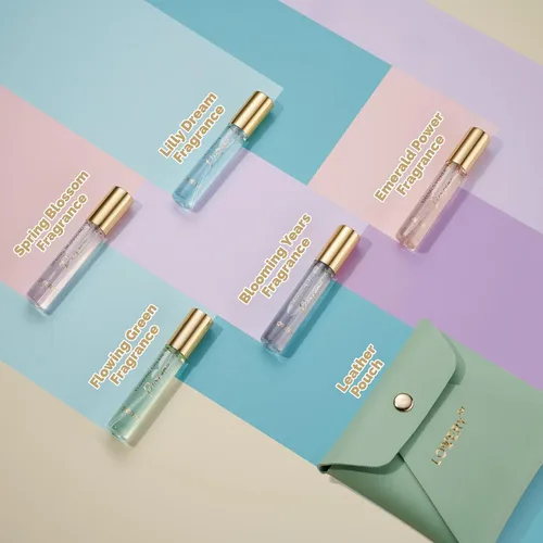 Miniatura 5 de LOVERY Regalos para el Día de la Madre de hija e hijo, juego de 5 perfumes para mujeres y hombres con bolsa de cuero, mini perfume de 0.3 fl oz