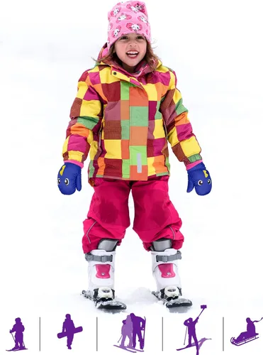Miniatura 6 de Guantes de esquí de invierno guantes impermeables con forro de algodón cálido para niños