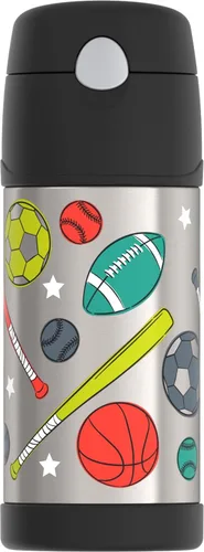 Miniatura 49 de THERMOS FUNTAINER - Botella de acero inoxidable con aislamiento al vacío y sorbete, capacidad de 12 onzas, para niños, azul Azul marino