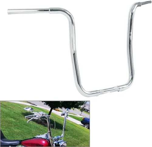Miniatura 18 de Green-L 1 1/4" Manillar Ape Hanger de 12" de elevación para Harley Sportster XL883 XL1200 Softail FLST FXST, motocicleta personalizada de 1.25