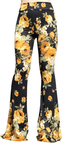Miniatura 3 de ShopMyTrend - Pantalones de yoga largos con piernas anchas y acampanadas estilo palazzo, con cintura alta, para mujer