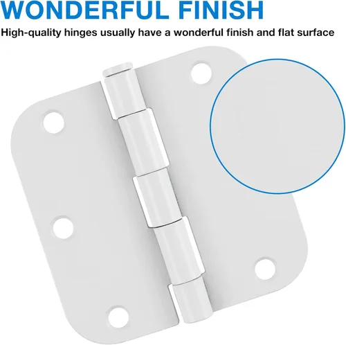 Miniatura 3 de TCDHINGES Paquete de 6 bisagras para puerta, redondeadas, sin ruido, estándar, herrajes residenciales para puertas interiores, casa, apartamento