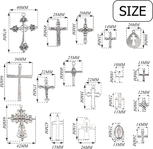 Miniatura 2 de Aylifu Mixed Jesus Christ Cross Crucifix Dangle Pendant