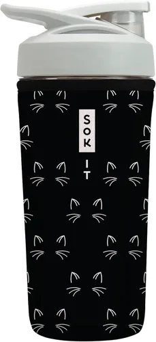 Miniatura 66 de Sok It BotlSok Botella Mezcladora de Proteínas con Funda Aislante de Neopreno (Floral Abstracto, Se Ajusta a Mezcladoras de 24oz)