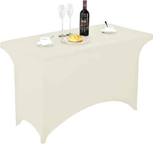 Miniatura 89 de FORLIFE - Funda de mesa de elastano, mantel ajustado de 4 pies para mesas rectangulares, funda elástica para patio, universal para bodas, banquetes