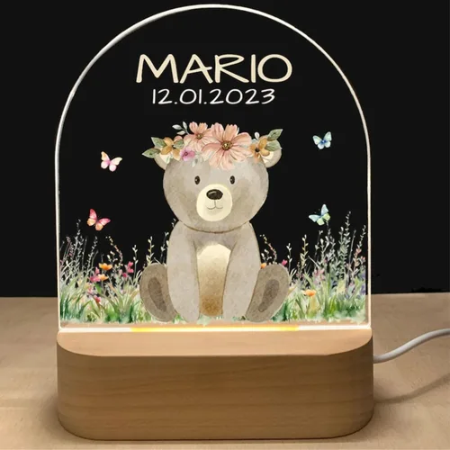 Miniatura 24 de Luz nocturna personalizada para bebés y niños, regalos personalizados con nombre, regalos de bautizo para niñas/niños, lámpara nocturna regulable