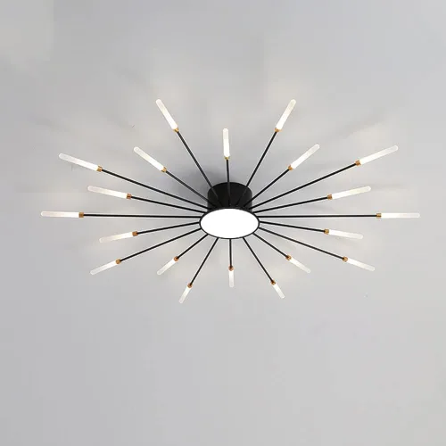 Miniatura 17 de Lámpara de techo LED regulable de 32 pulgadas, 12 luces de techo, lámpara de techo empotrada, iluminación de interior dorada para sala de estar, 12