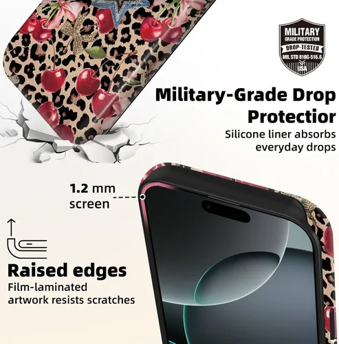 Miniatura 4 de Lumen - Funda para iPhone 16e / iPhone 17e, compatible con Magsafe, funda rígida con protección de cámara para mujeres y niñas, estampado