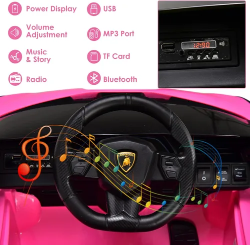 Miniatura 5 de OLAKIDS - Automóvil de paseo con licencia Lamborghini SIAN de 12 V para niños, vehículo eléctrico para niños pequeños con control remoto, juguete