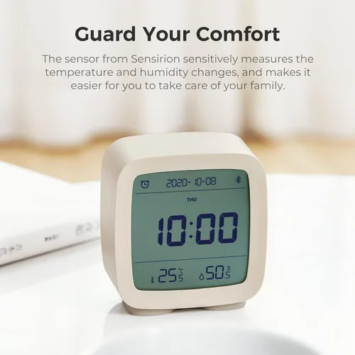 Miniatura 5 de qingping Reloj despertador digital Bluetooth inteligente con múltiples alarmas, funciona con pilas, pequeño reloj despertador con pantalla