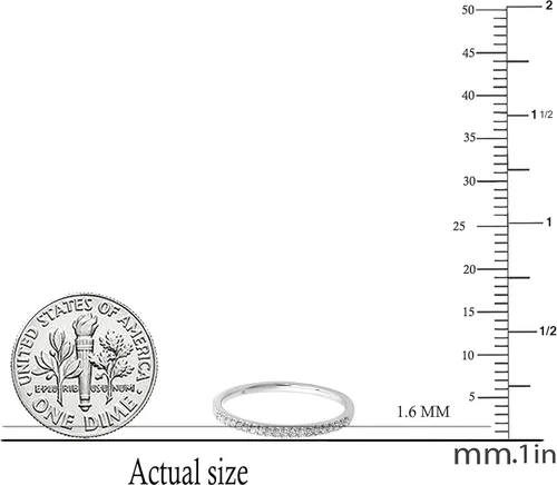 Miniatura 5 de Dazzlingrock Collection Anillo apilable de boda y compromiso de 0,14 quilates (quilates) con diamantes blancos redondos para mujer, oro de 10