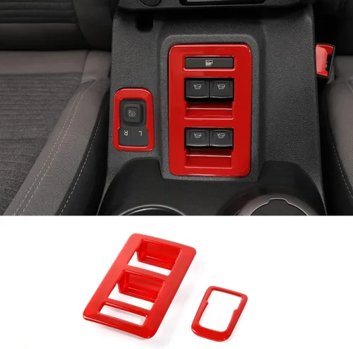 Miniatura 4 de RAZPOY Para Bronco - Interruptor de control de interruptor de elevación de ventana, 2 piezas de cubierta de panel de ajuste de espejo retrovisor