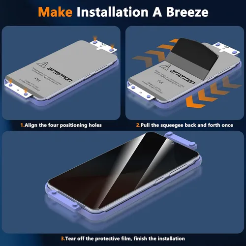 Miniatura 6 de YWXTW EZ Unlock - Protector de pantalla de privacidad para Samsung Galaxy S25 Plus, soporte de huellas dactilares ultrasónico 0.01S, no de vidrio