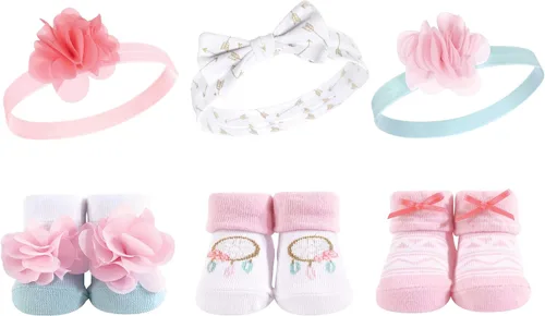 Miniatura 39 de Hudson Baby Conjunto de regalo de diadema y calcetines para niña Flor azul marino rosa