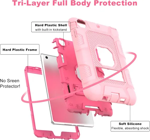Miniatura 3 de TIMISM Funda para iPad mini, iPad mini 2, iPad mini 3 con soporte, 3 en 1, resistente a prueba de golpes, híbrida de tres capas, funda protectora