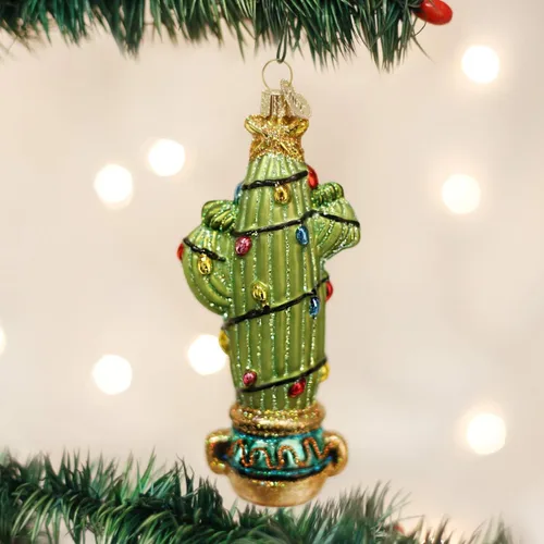 Miniatura 2 de Old World Christmas - Adorno de Navidad de cactus festivo (vidrio soplado) para árbol de Navidad, decoración de fiesta artesanal, colección Fiesta