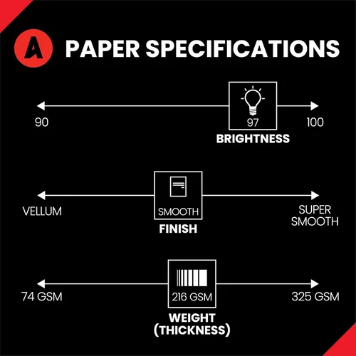 Miniatura 2 de Accent Papel de cartulina blanco opaco, 8.5 x 11 pulgadas, 80 libras, 7,62 oz/m² – 250 hojas (1 resma) – Cartulina pesada suave premium, papel