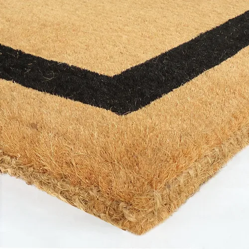 Miniatura 6 de Tapete de fibra de coco natural, para puerta de entrada, rectangular, resistente, para patio, atrapador de suciedad antideslizante, decoración