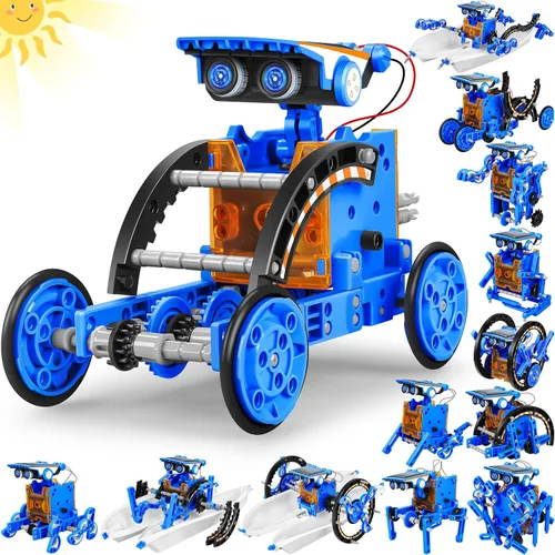 Miniatura 8 de Juguetes de Robot Solar Educativo STEM 13 en 1 para edades de 8 a 12 años, kit DIY de robots de experimentos científicos de construcción, regalos