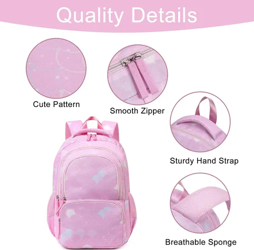 Miniatura 3 de CLUCI Mochila infantil para niños y niñas, mochila para preescolar con correa ajustable, 12L, 04-rosa, Classic