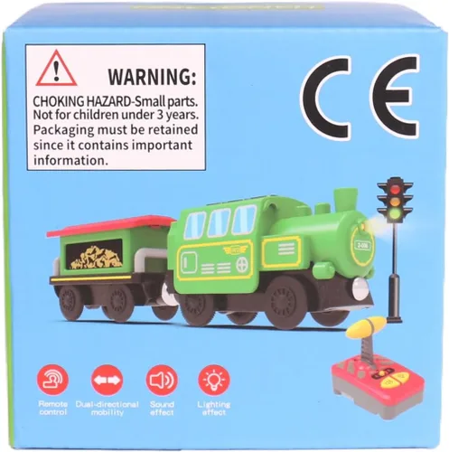 Miniatura 9 de Juego de locomotora de tren operado por batería para pistas de tren de madera, vehículos de tren de motor potente, trenes eléctricos con control