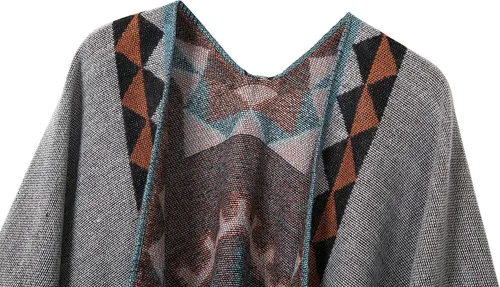 Miniatura 16 de Chales cálidos para mujer, cárdigan con frente abierto, estilo vintage, poncho