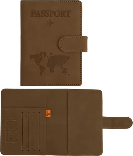 Miniatura 12 de Funda para pasaporte para viajes, funda para pasaporte con ranura para tarjeta de crédito y ranura para tarjeta de embarque, funda para pasaporte