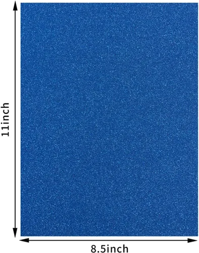 Miniatura 2 de 20 hojas de cartulina de papel grueso con purpurina en blanco para cumpleaños, suministros de fiesta de boda, tarjetas de invitación, 8.5 x 11 Azul