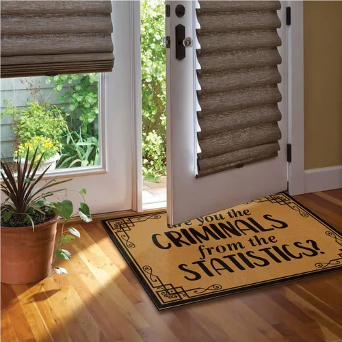 Miniatura 5 de Tapete de bienvenida de interior con texto en inglés "Are You The Criminals", tapete antideslizante para puerta delantera, 30 x 18 pulgadas