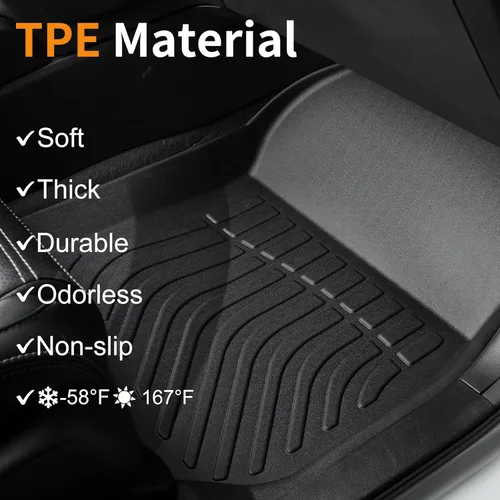 Miniatura 3 de Alfombrillas de TPE para Toyota Highlander 2014-2019 7 y 8 asientos, protección para todo tipo de clima, forros de piso de automóvil resistentes