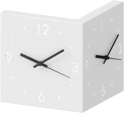 Miniatura 11 de KYOFIS Reloj de pared Corne de doble cara, reloj de pared de esquina luminoso con sensor con escala numeral, funciona con pilas, reloj de pared Azul