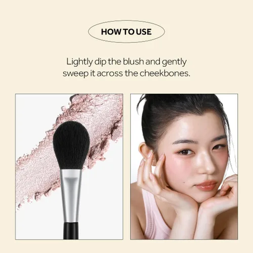 Miniatura 4 de STUDIO17 Brocha para rubor para maquillaje Brocha de maquillaje profesional con cerdas sintéticas de primera calidad Brochas de maquillaje