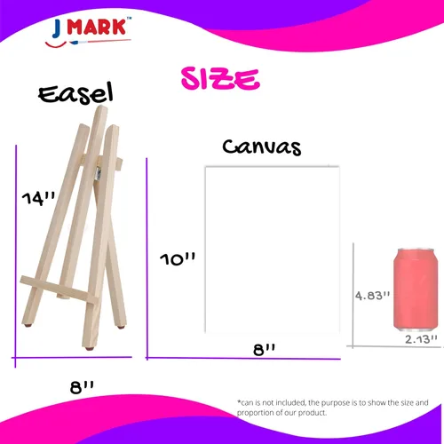 Miniatura 5 de J MARK Kit de pintura acrílica para niños, tema de castillo de unicornio, juego de 28 piezas con caballete, lienzos, pinceles y más, de 4 a 12 años