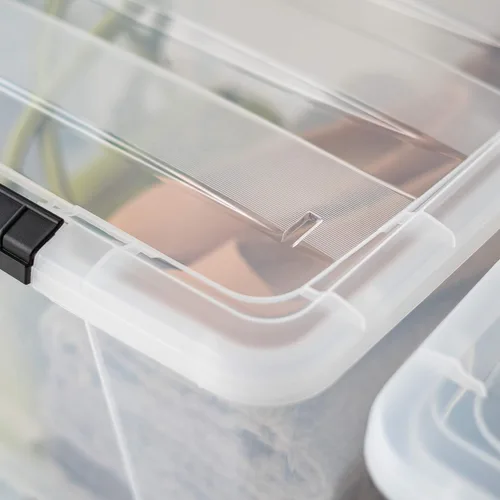 Miniatura 9 de IRIS USA Contenedores de almacenamiento de plástico apilables de 72 cuartos de galón con tapas, paquete de 6 unidades, sin BPA, fabricados