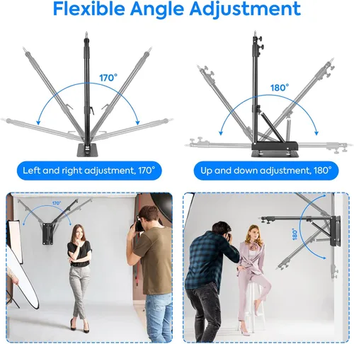 Miniatura 4 de Brazo de brazo de montaje en pared, triángulo ajustable de 51 pulgadas/51.2 in, soporte de montaje en pared, rotación de 180º, soportes de ahorro