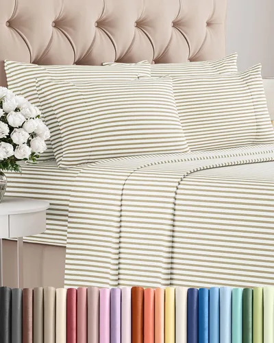 Miniatura 98 de Juego de sábanas Queen de 6 piezas, sábanas tamaño Queen, ropa de cama suave de lujo de hotel, refrescante, cómoda y transpirable, 1 encimera, 1 26