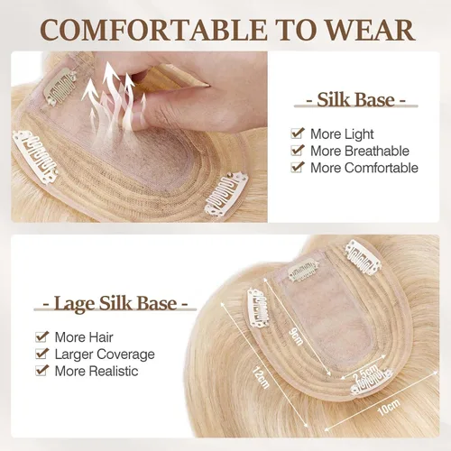 Miniatura 85 de Rich Choices Pelucas con topper de cabello para mujeres, cabello humano real 100% Remy, sin flequillo, para mujeres con adelgazamiento en la parte