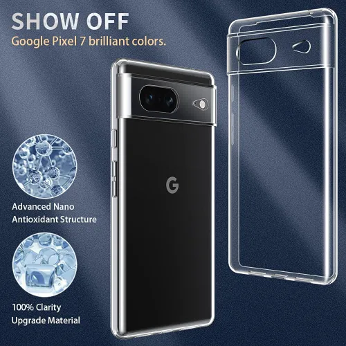 Miniatura 6 de Funda transparente para Google Pixel 7. Funda protectora de silicona TPU de plástico transparente para Google Pixel 7