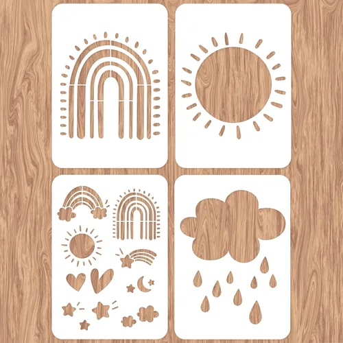 Miniatura 10 de INFUNLY Plantillas de Pared de Mandala para Pintar Plantillas de Azulejos Reutilizables para Paredes Plantillas de Piso de Concreto 12"X12