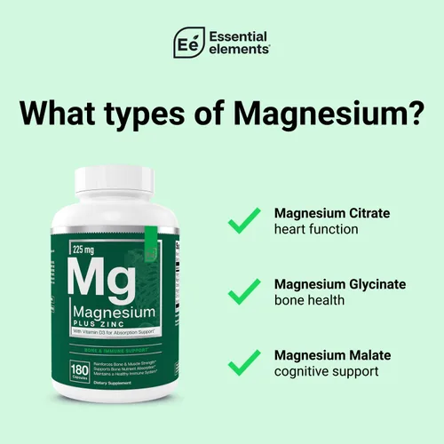Miniatura 4 de Elementos Esenciales Magnesio Plus Zinc con Vitamina D3 Científicamente Formulado para Apoyo al Corazón, Huesos y Músculos Complejo de Magnesio