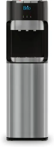 Brio Dispensador de agua de carga inferior, serie esencial, 3 ajustes de temperatura, agua caliente, temperatura ambiente y fría, aprobado por
