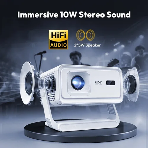 Miniatura 7 de Proyector con WiFi y Bluetooth compatible con proyector inteligente portátil 4K 1080P, XGODY Gimbal A1 enfoque automático, corrección trapezoidal