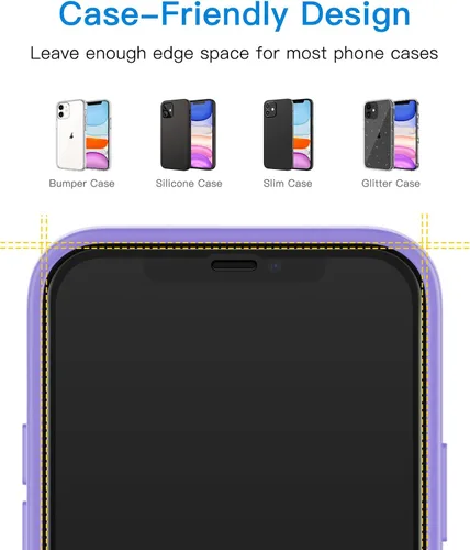 Miniatura 5 de JETech Protector de pantalla One Touch Install para iPhone 11/XR de 6.1 pulgadas, película de vidrio templado de cobertura completa, kit