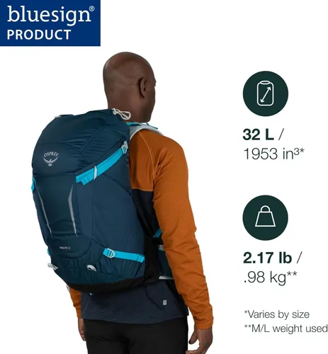 Miniatura 2 de Osprey Hikelite - Mochila de senderismo ligera de 32 litros, mochila de viaje duradera con cubierta para lluvia para hombres y mujeres