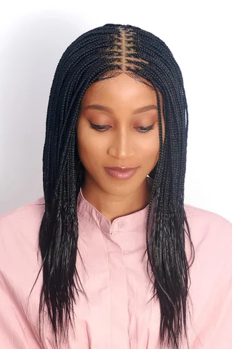 Miniatura 9 de Wow Braids Peluca de Trenzas Box - Pelucas Trenzadas Micro Sin Nudos Para Mujeres Negras, Con Gorra de Encaje Suizo Completo 360 Sin Pegamento