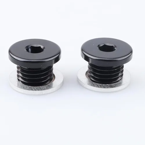 Miniatura 7 de AC PERFORMANCE Enchufe de puerto métrico de aluminio M10 x 1.0 negro de perfil bajo con tapón hexagonal y arandela de aluminio