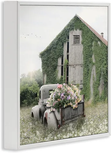 Miniatura 2 de Stupell Industries Magical Farmhouse Granero Green Vine Botanicals Flower Field, diseño de Lori Deiter, 24 x 24 pulgadas