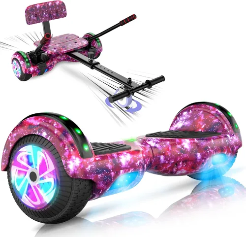 CBD Patinete con luces LED Corlorful, ruedas de 6.5 pulgadas, scooter doble de 300 W para niños, niñas, niños y adultos, todas las edades A07-morado